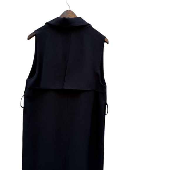 8PM Made in Italy Jolana Black Open Front Long Vest Size Small NWT - Picture 5 of 15